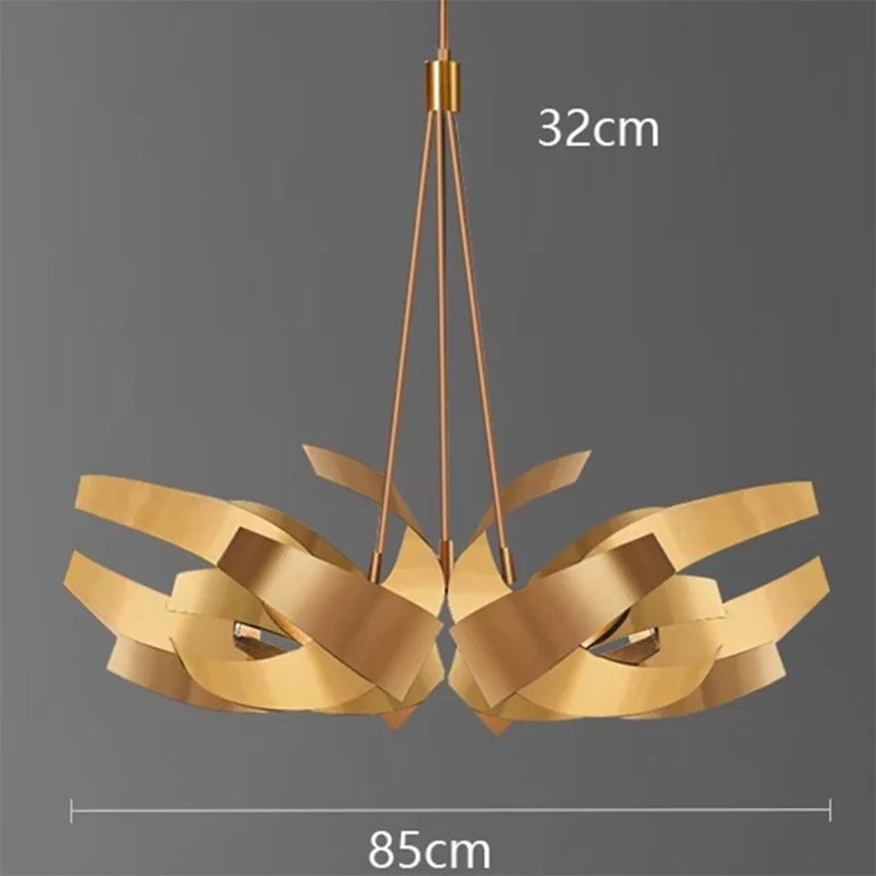 Abstract Metal Leaf Pendant Light