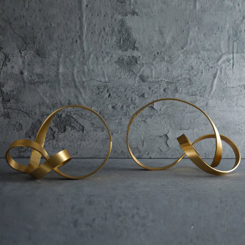 Gold Infinity Loop Sculpture