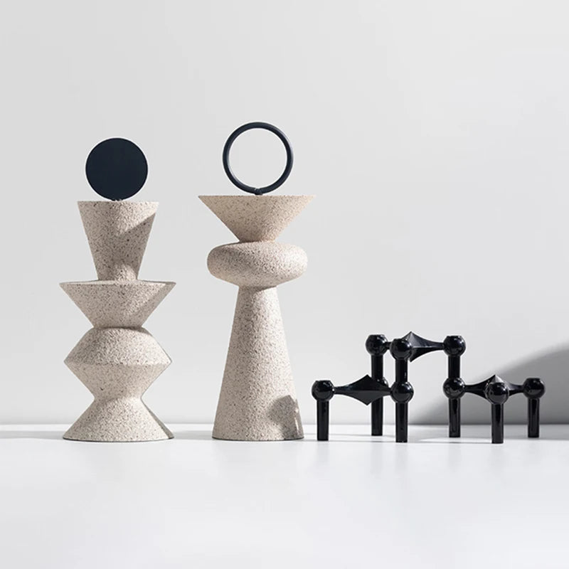 Modern Geometric Sculpture Set