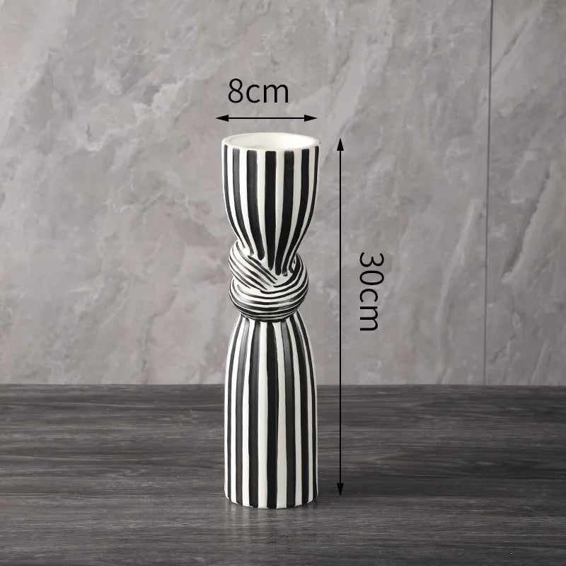 Black & White Ceramic Knot Vase