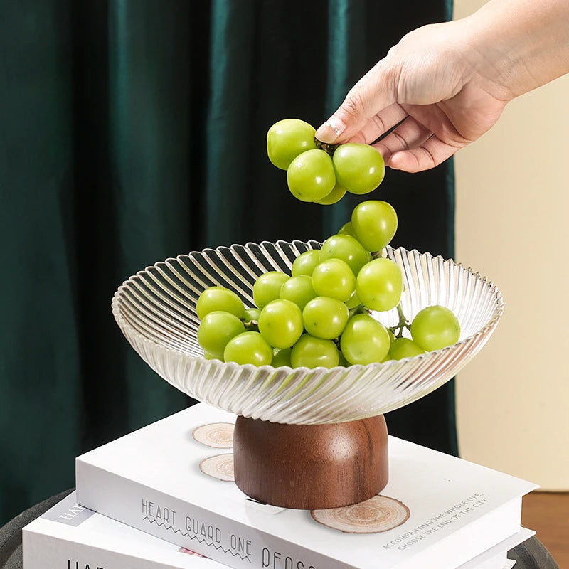 Modern Ribbed Glass Bowl