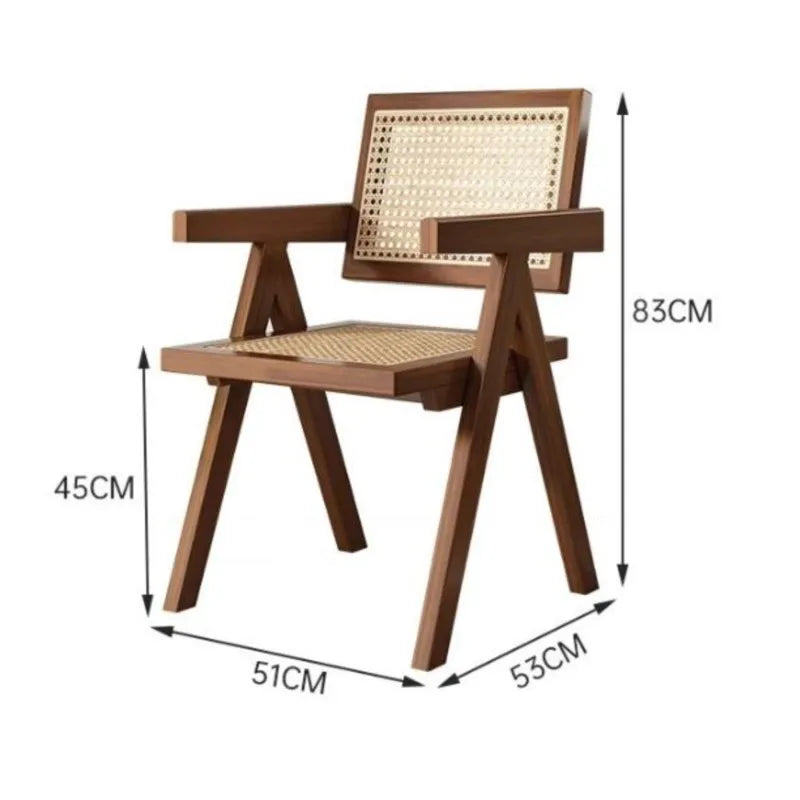 Solid Wood Rattan Dining Chair