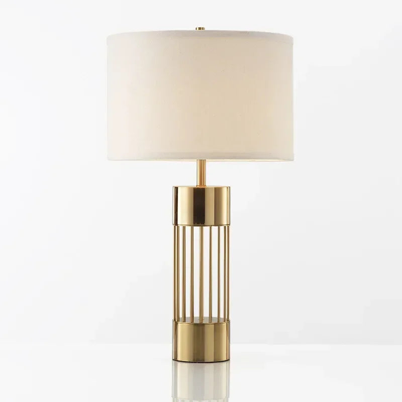 Gold Accent Table Lamp with Fabric Shade