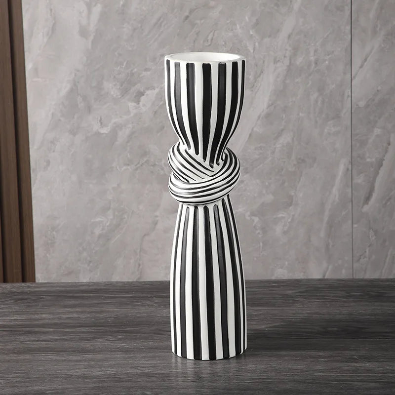 Black & White Ceramic Knot Vase