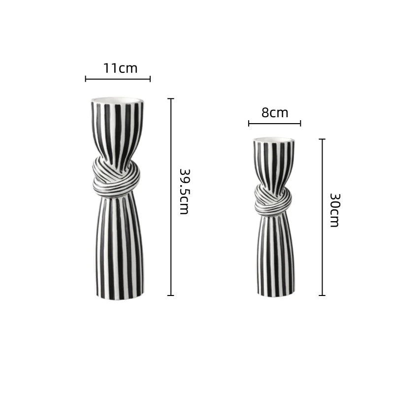 Black & White Ceramic Knot Vase