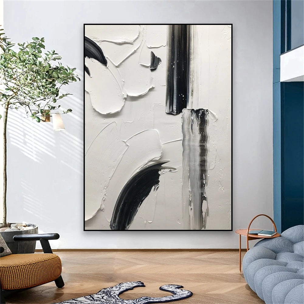 Black and White Textured Wall Art