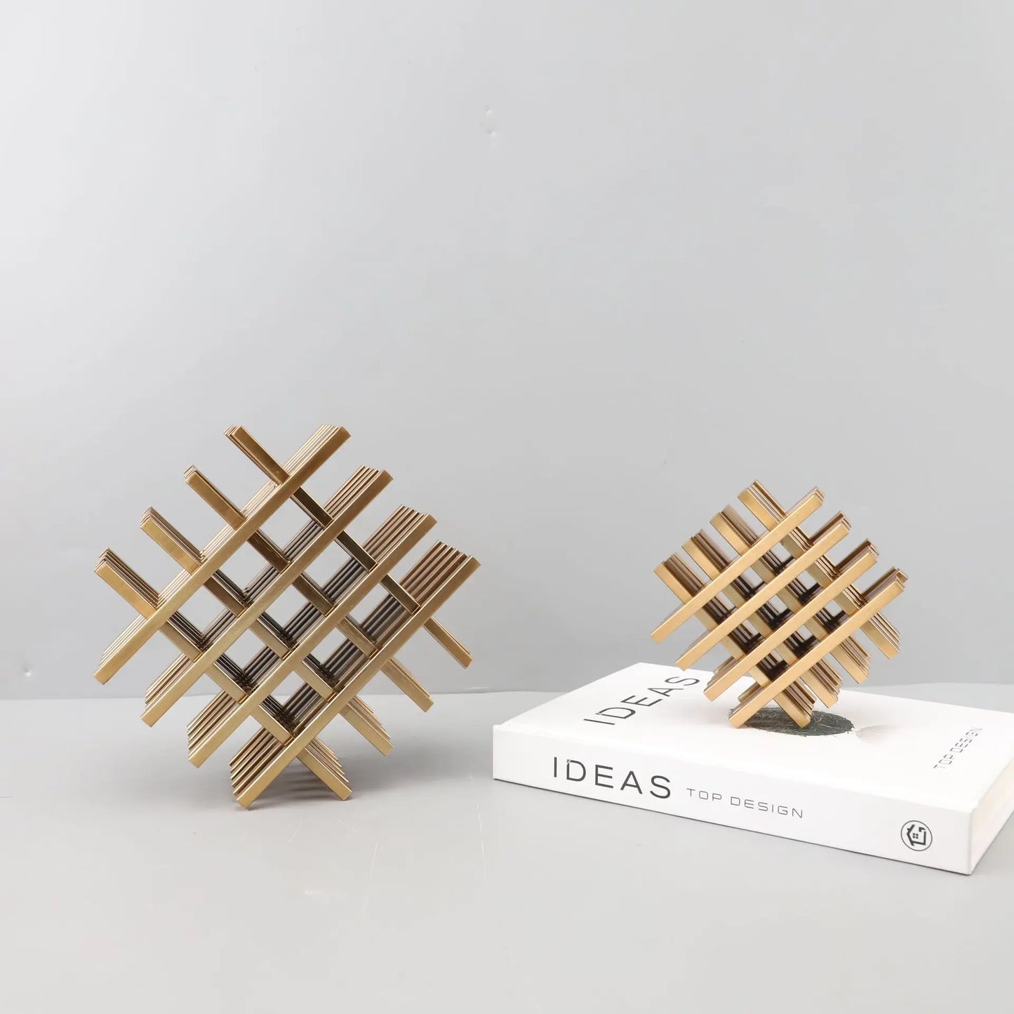 Geometric Metal Desk Sculpture