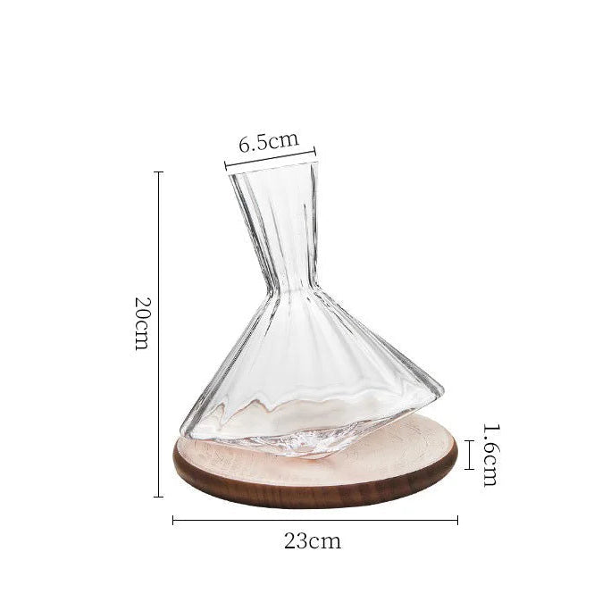 Crystal Glass Decanter with Wooden Base