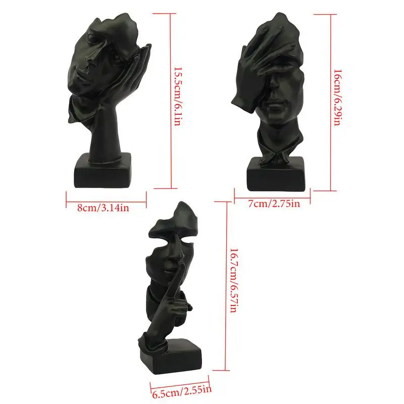 Black Thinker Statue Set