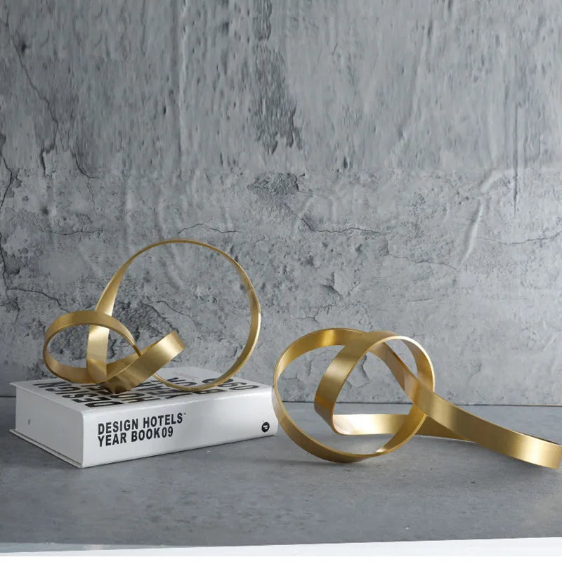 Gold Infinity Loop Sculpture