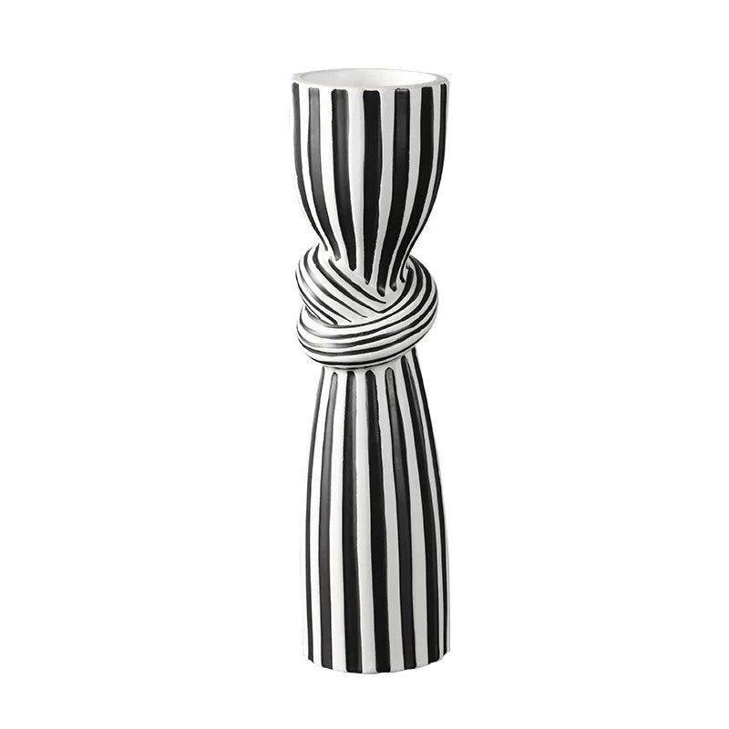 Black & White Ceramic Knot Vase