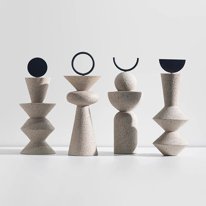 Modern Geometric Sculpture Set