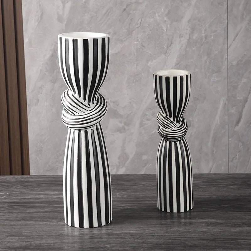 Black & White Ceramic Knot Vase