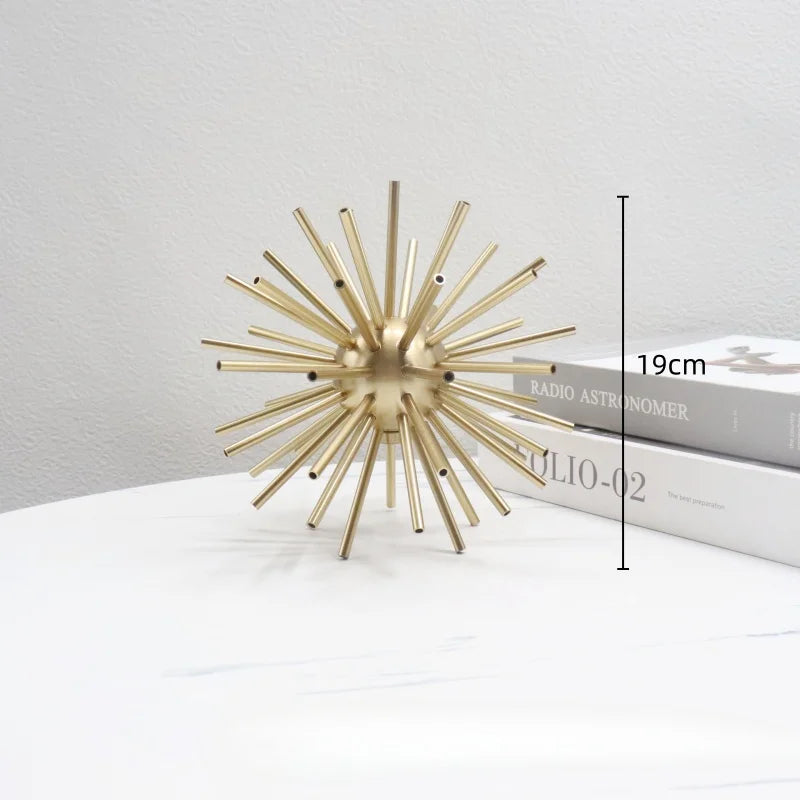 Gold Metal Starburst Sculpture