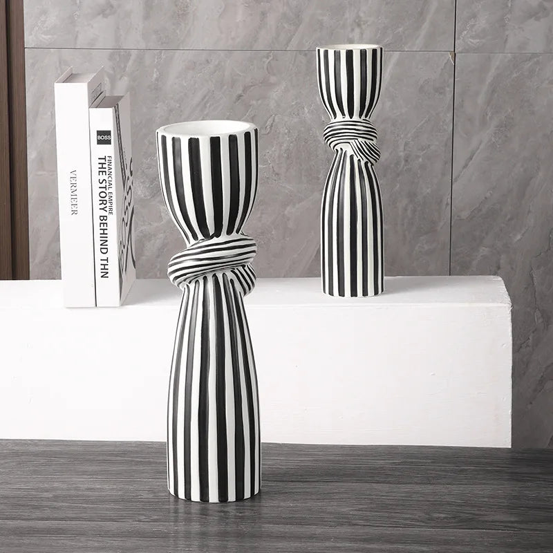 Black & White Ceramic Knot Vase