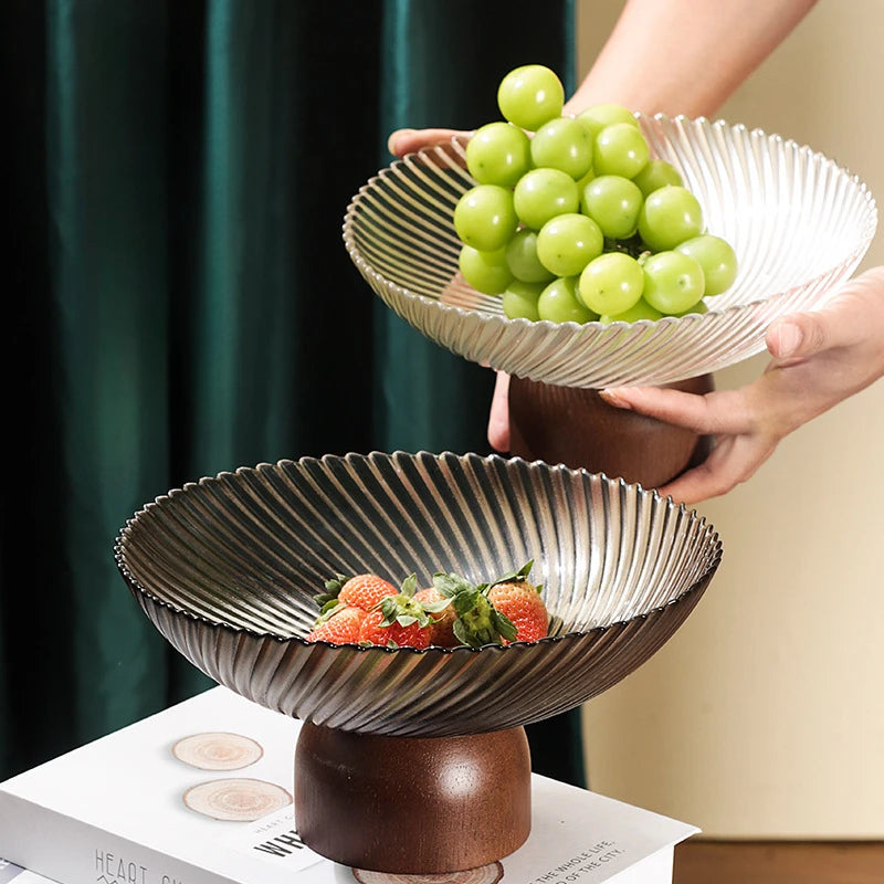Modern Ribbed Glass Bowl
