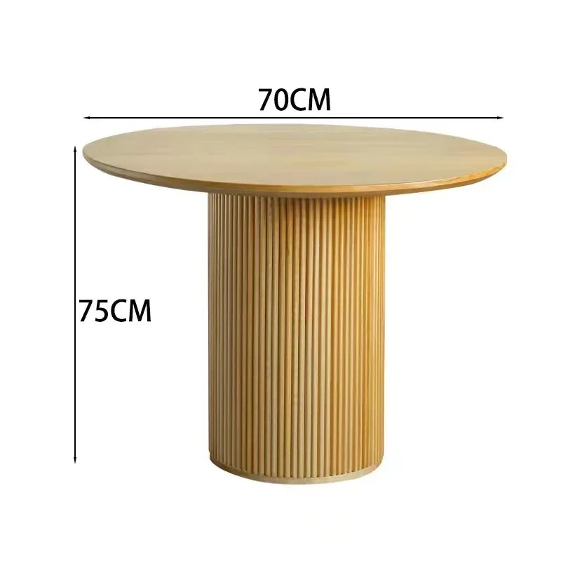 Natural Wood Round Dining Table
