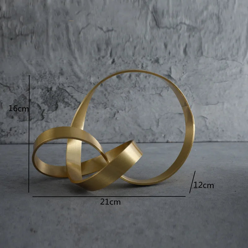Gold Infinity Loop Sculpture