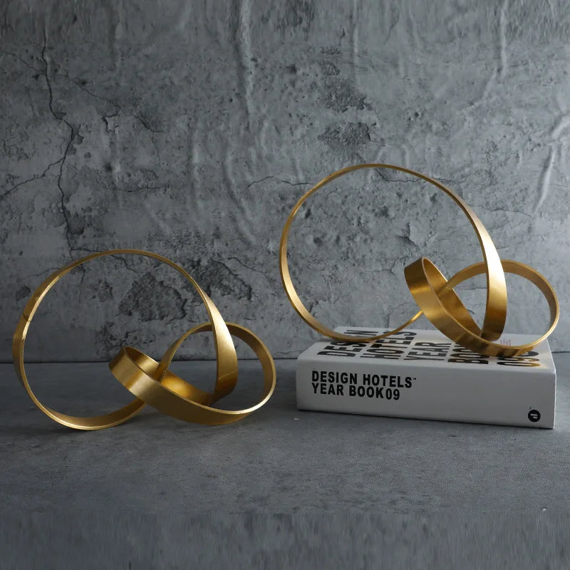 Gold Infinity Loop Sculpture