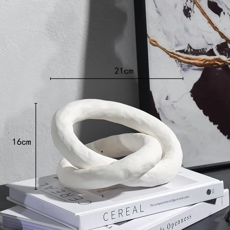Handmade Ceramic Knot Sculpture Decor