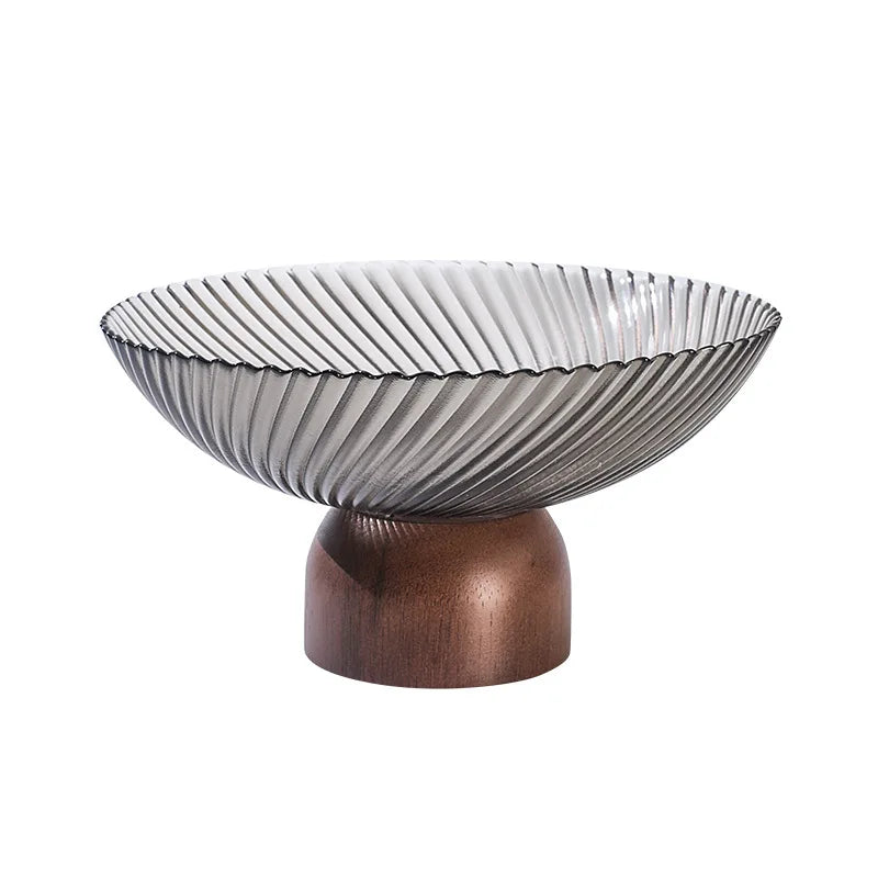 Modern Ribbed Glass Bowl