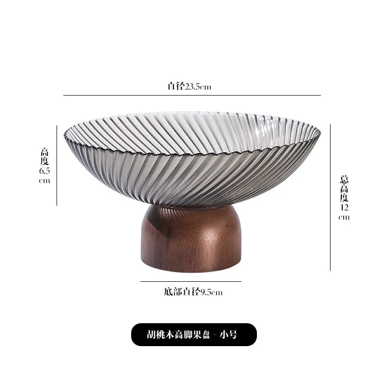 Modern Ribbed Glass Bowl
