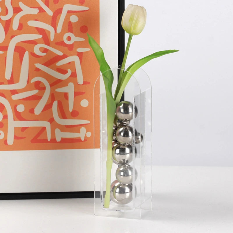 Silver Acrylic Ball Sculpture