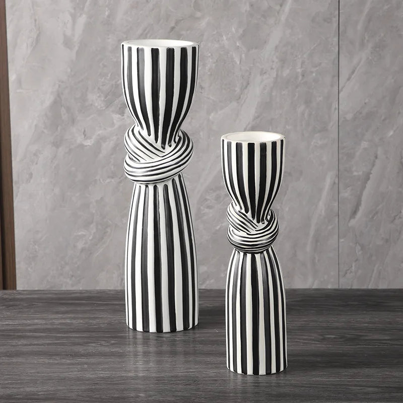 Black & White Ceramic Knot Vase