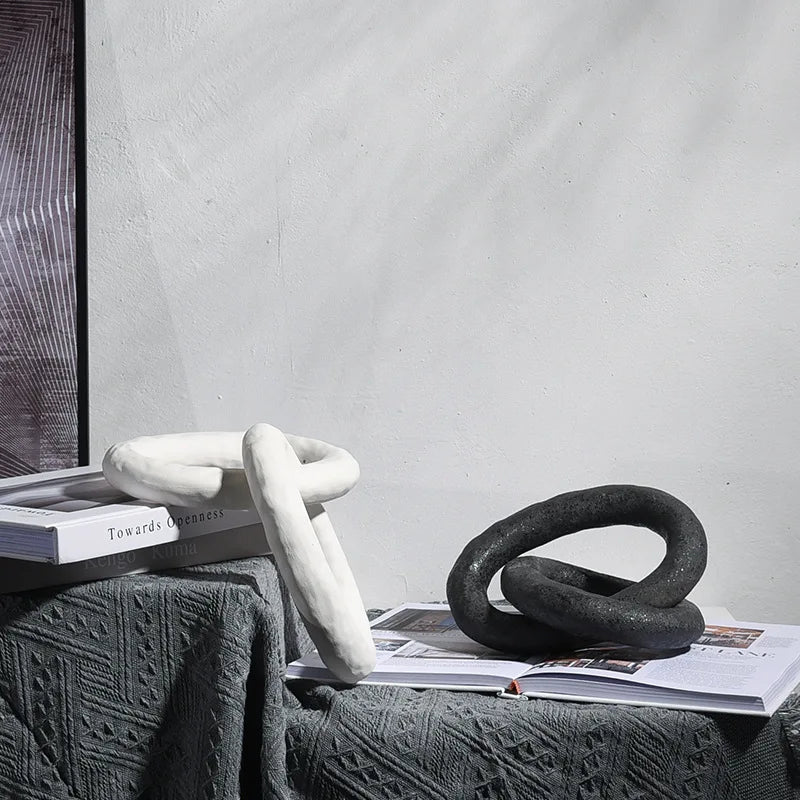 Handmade Ceramic Knot Sculpture Decor