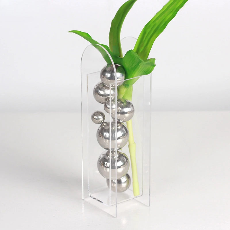 Silver Acrylic Ball Sculpture