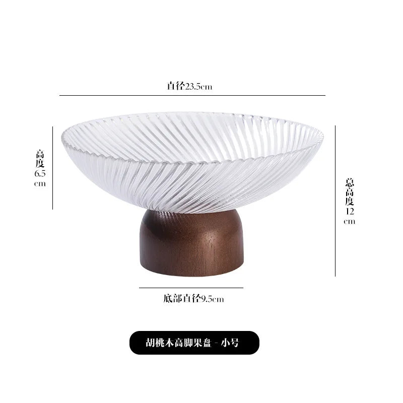 Modern Ribbed Glass Bowl