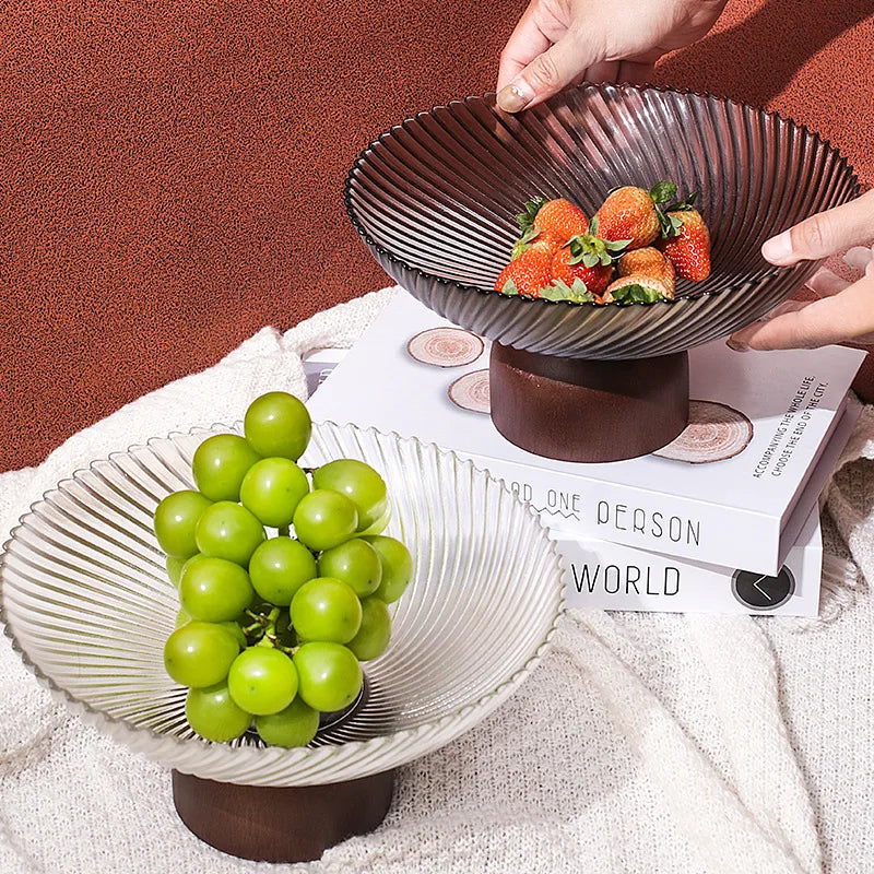 Modern Ribbed Glass Bowl
