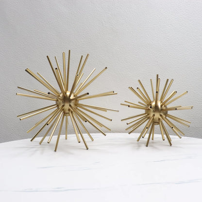 Gold Metal Starburst Sculpture