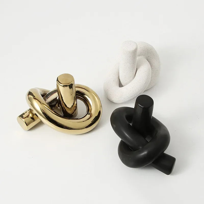 Modern Silver Knot Sculpture