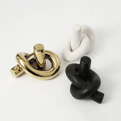 Modern Silver Knot Sculpture