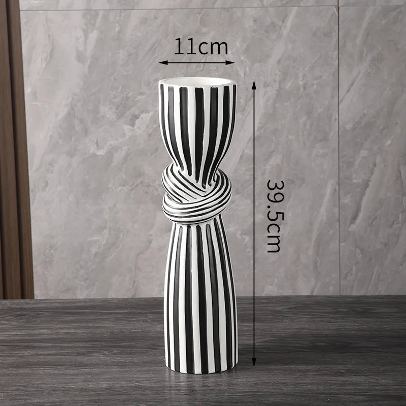 Black & White Ceramic Knot Vase