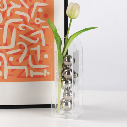 Silver Acrylic Ball Sculpture