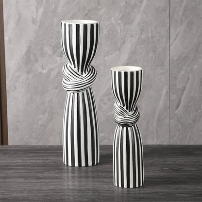 Black & White Ceramic Knot Vase